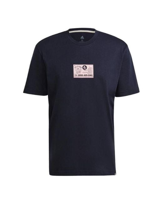 Adidas Blue Psychic Coach Graphic Tee for men