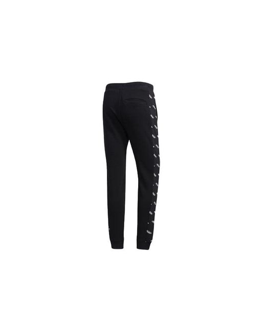 Adidas Black Printing Splicing Knit Bundle Feet Sports Pants for men
