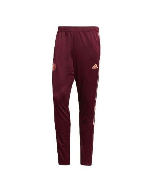 Adidas Red Mufc Travel Pnt Manchester United Soccer/Football Sports Long Pants for men