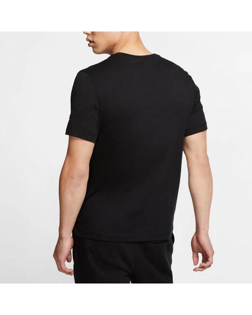 Nike Black Sportswear Large Logo Printing Casual Sports Short Sleeve for men