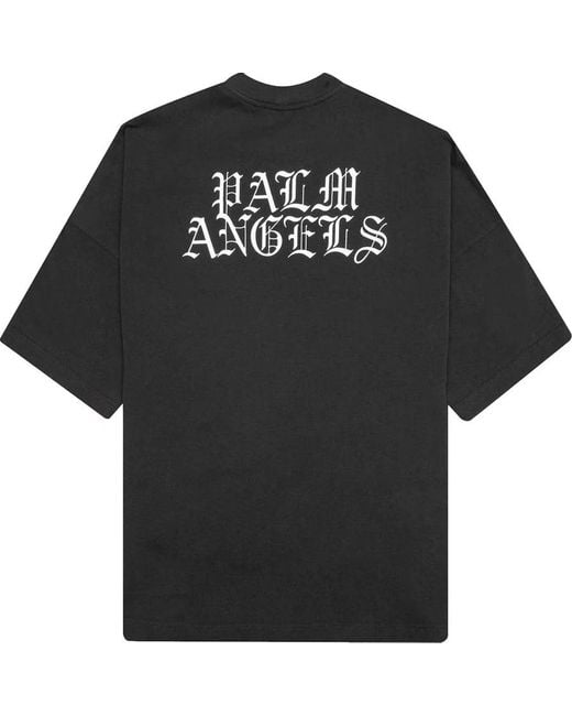 Palm Angels Black Ss21 Burning Head Loose T-Shirt for men