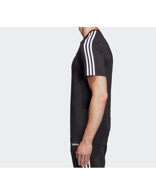 Adidas Black Stripe Casual Sports Round Neck Short Sleeve for men