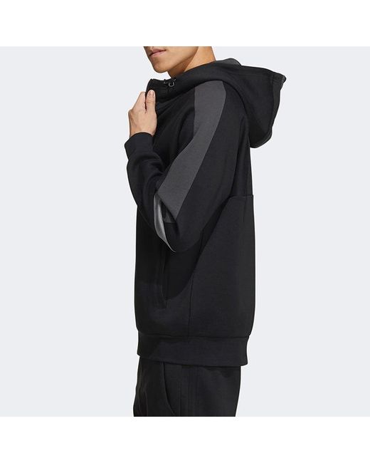 Adidas Blue Colorblock Athleisure Casual Sports Hooded Jacket for men