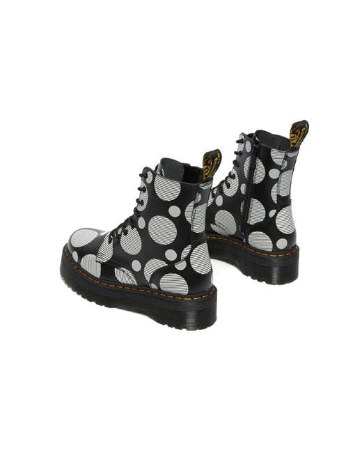 Dr. Martens Black (Wmns) Jadon Polka Dot Smooth Leather Platform Boots