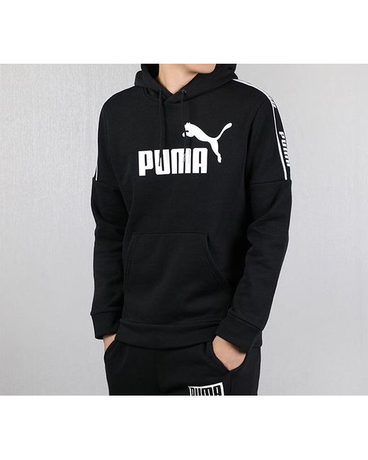 PUMA Black Shoulder Fleece Lined Knit for men