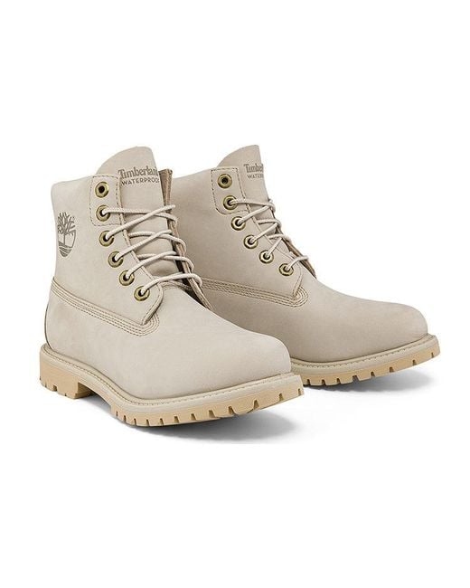 Timberland Natural (Wmns) Paninara Collarless 6 Inch Wide Fit Waterproof Boots 'Light Nubuck'