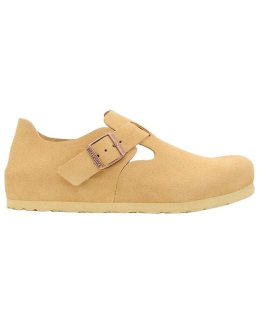 Birkenstock Natural London Suede Leather Narrow Fit Shoes 'Latte Cream' for men