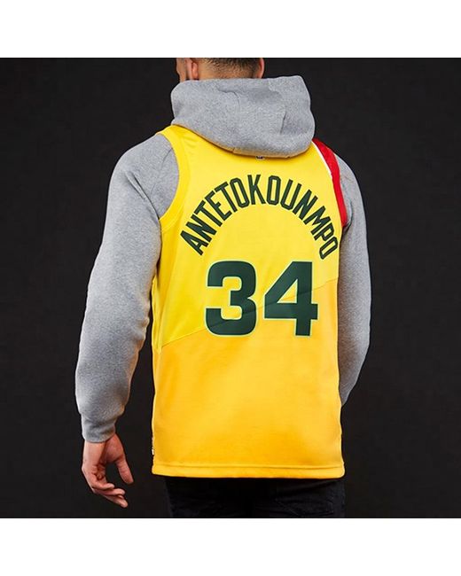 Nike Orange Giannis Antetokounmpo City Edition Milwaukee Bucks Swingman Jersey for men