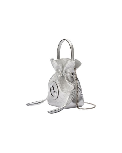 Gucci White (Wmns) Blondie Mini Bucket Bag Leather'