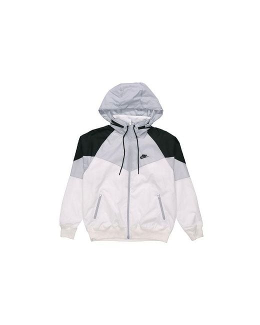 Nike White Windrunner Sports Patchwork Jacket for men