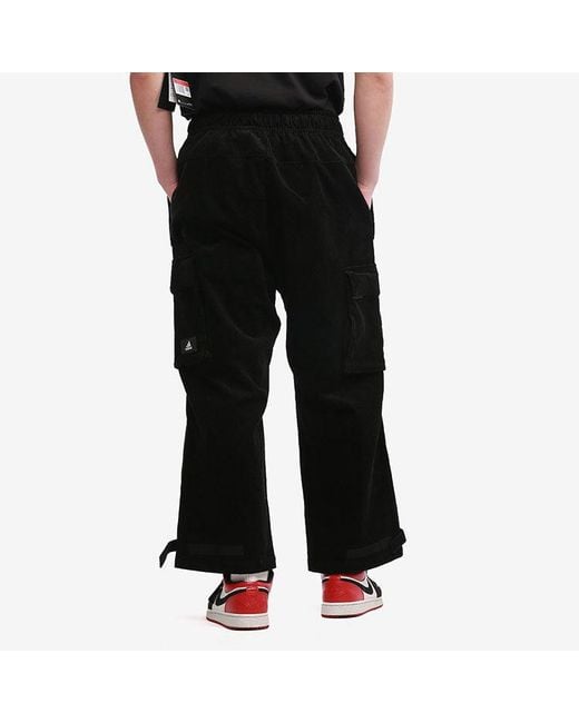 Adidas Black Ub Pnt Cdr Sports Cargo Pocket Corduroy Long Pants for men