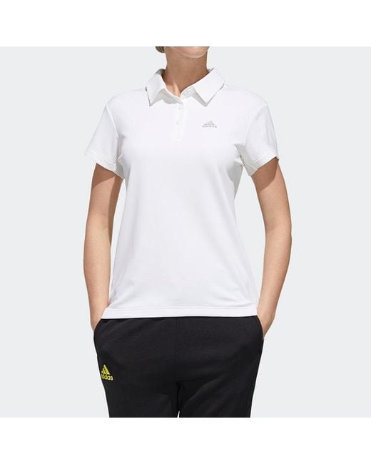 Adidas White (Wmns) Tennis Sports Polo Shirt