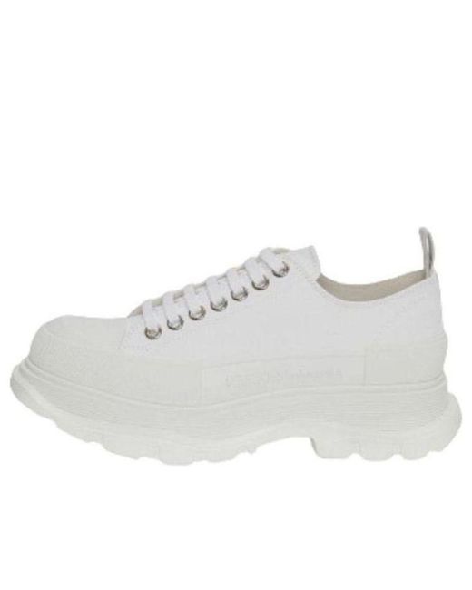 Alexander McQueen White Tread Slick Low Lace Up for men