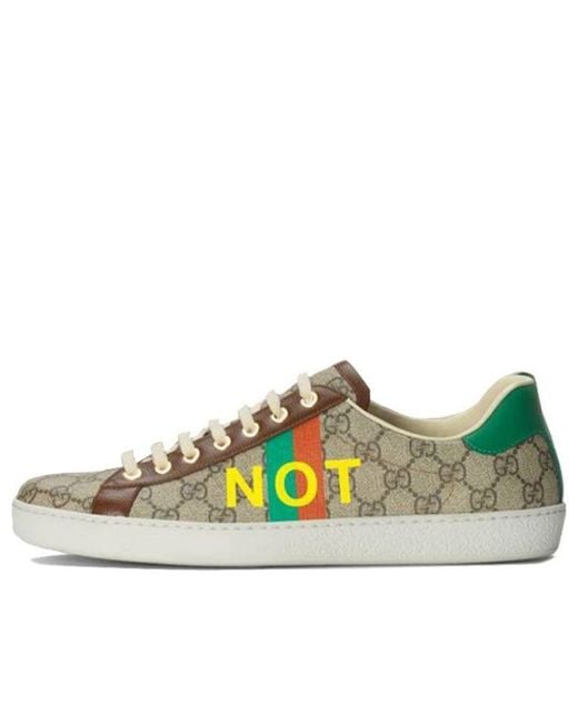 Gucci Ace 'fake/not Print' in Brown for Men | Lyst