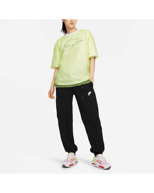 Nike Green (Wmns) As Sportswear Tulle Ss Top Sportswear Tee