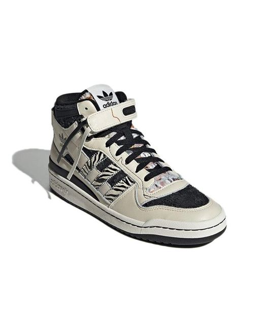 Adidas Black Originals Forum Mid Sneakers Creamy