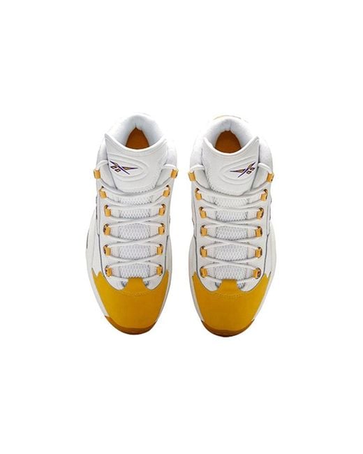 Reebok White Question Mid Toe' for men