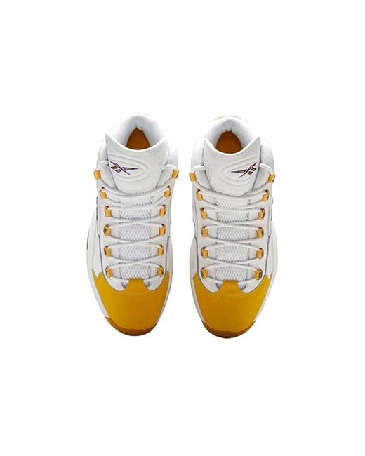 Reebok White Question Mid Toe' for men