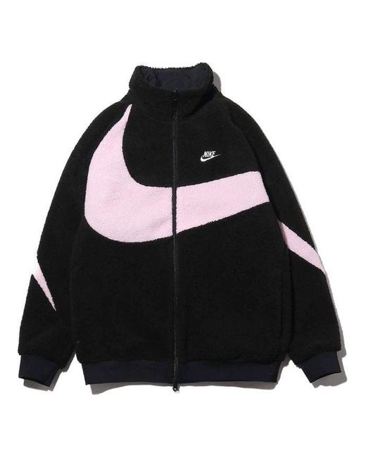 Nike Big Swoosh Arge Doube Sided Poar Feece Jacket Japan Iited Back Pink Coorbock (asia 'back Pink' Black for Men | Lyst