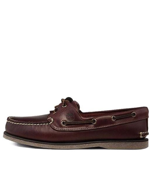 Timberland Brown Classic Leather 2-Eye Boat Shoes for men