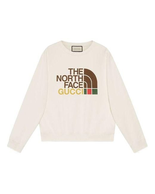 Gucci White X The North Face Cotton Sweatshirt 'Ivory' for men