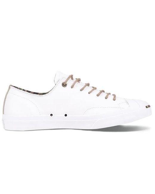 Converse White Jack Purcell Wear-Resistant Non-Slip Low Tops Casual Skateboarding Shoes for men