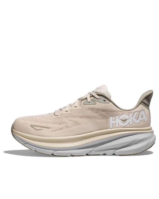 Hoka One One White Clifton 9 'Oat Milk Barley' for men