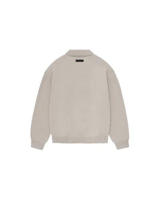Fear Of God Gray Fw23 Knit Polo Shirt Cloud' for men