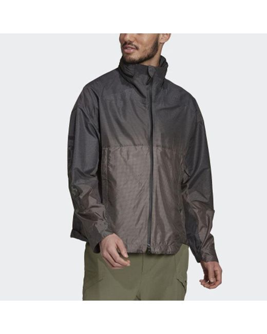 Adidas Gray Windproof Waterproof Casual Sports Hooded Jacket for men