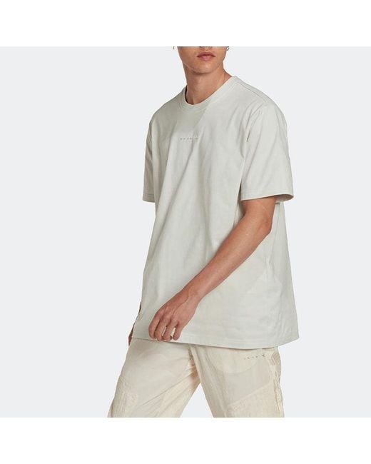 Adidas White Originals Ess Tee Solid Color Sports Round Neck Short Sleeve T-Shirt for men