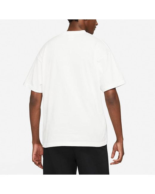 Nike White Solo Swoosh T-Shirt Printing Logo Solid Color Round Neck Short Sleeve for men