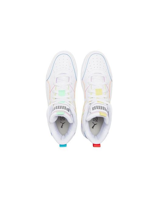 PUMA White Backcourt Mid Splicing Casual Shoes for men