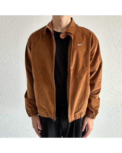 Nike Brown Life Harrington Cord Jacket for men