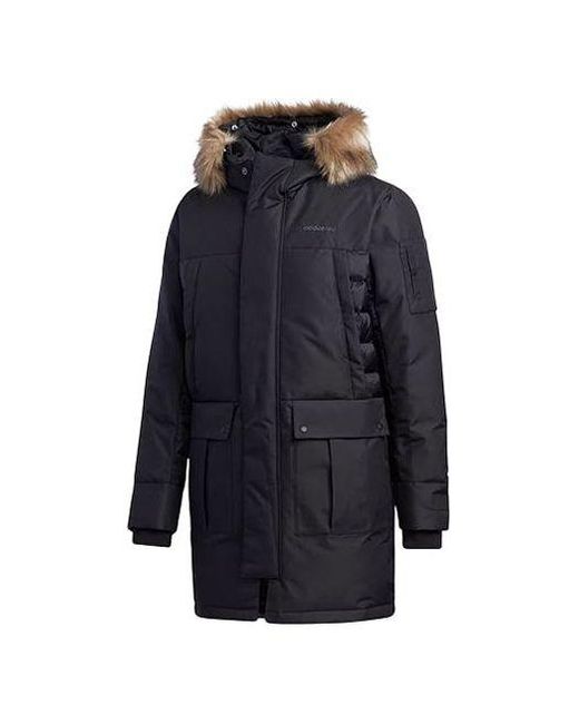 Adidas Blue Neo Sports Hooded Down Jacket for men
