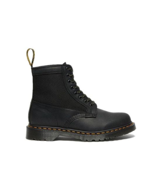 Dr. Martens Black 1460 Panel Leather Lace Boots for men