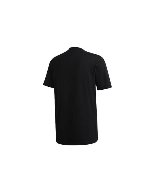 Adidas Black Mh Bos Tee Contrasting Colors Large Logo Sports Round Neck Short Sleeve for men