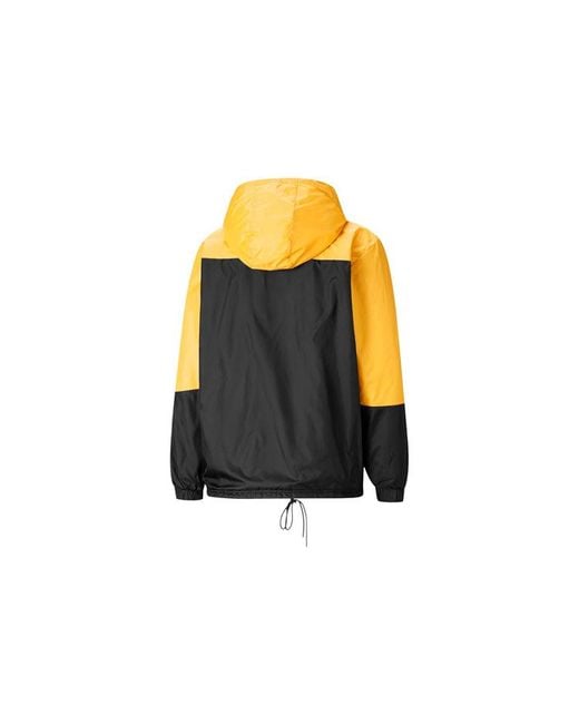 PUMA Yellow Mvp Windbreaker Drawstring Hooded Woven Jacket for men