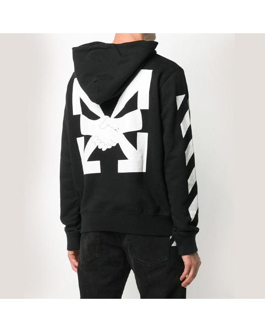 Off-White c/o Virgil Abloh Black Diagonal Stripes Logo Long Sleeve Sweater for men