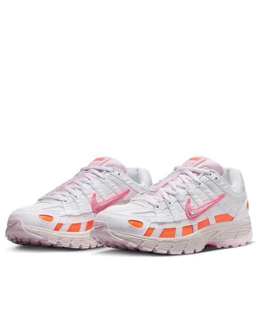 Nike White (Wmns) P-6000 'Digital Crimson'