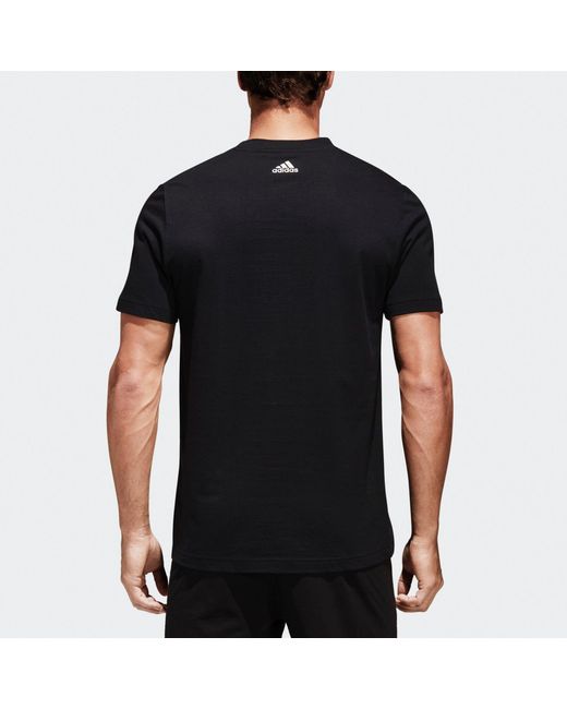 Adidas Black Comm M Tee Logo Printing Sports Knit Short Sleeve for men