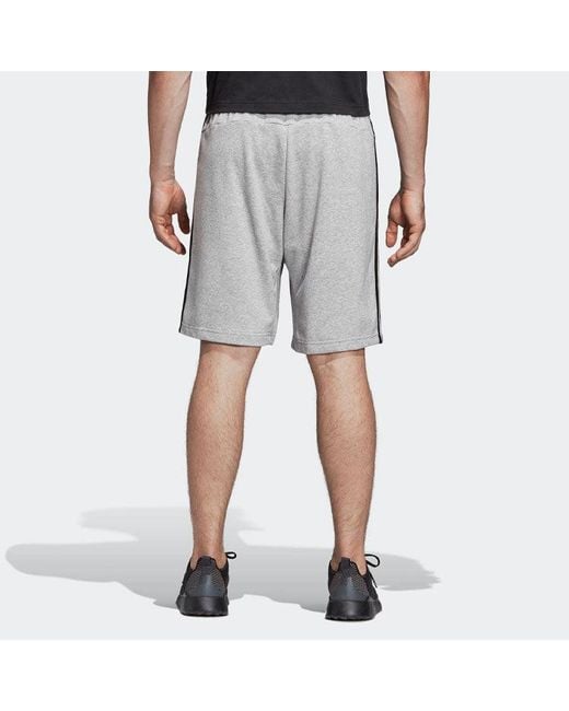 Adidas Gray Stripe Logo Training Knit Casual Sports Shorts for men