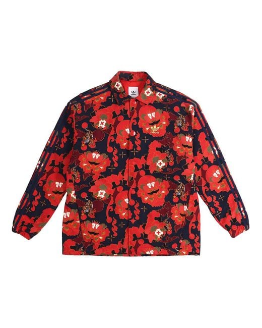 adidas Lny Coach Jacket Collegiate Scarlet Metallic in Red for Men