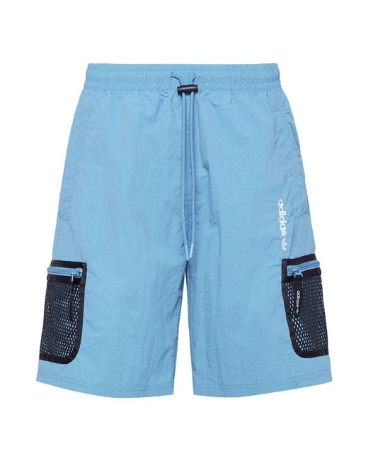 Adidas Blue Originals Adv Wvn Shorts Multiple Pockets Outdoor Sports for men