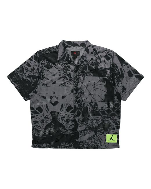 Nike Black Flight Knitting Printing Wide Loose Basketball Short Sleeve Shirt for men