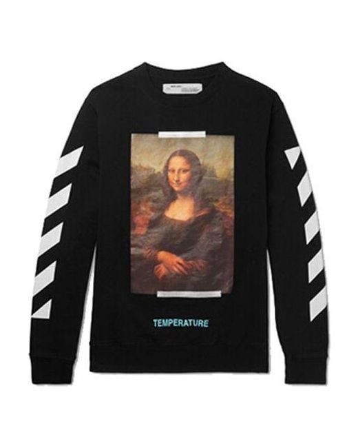 Off-White c/o Virgil Abloh Black Monalisa Diagonals Print Sweatshirt for men