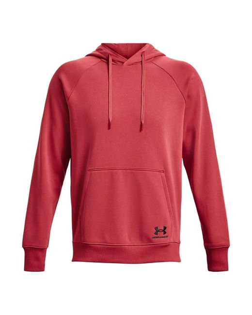 Under Armour Red Heavyweight Terry Hoodie for men