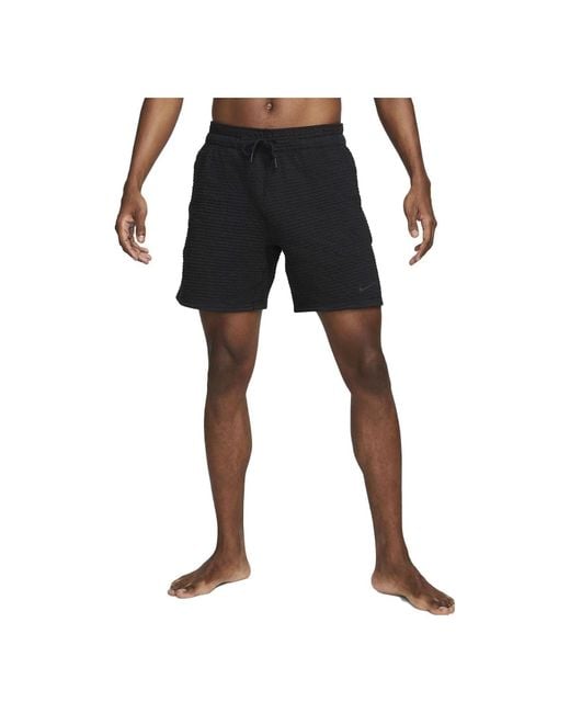 Nike Black Dri-Fit Textured Yoga Shorts for men