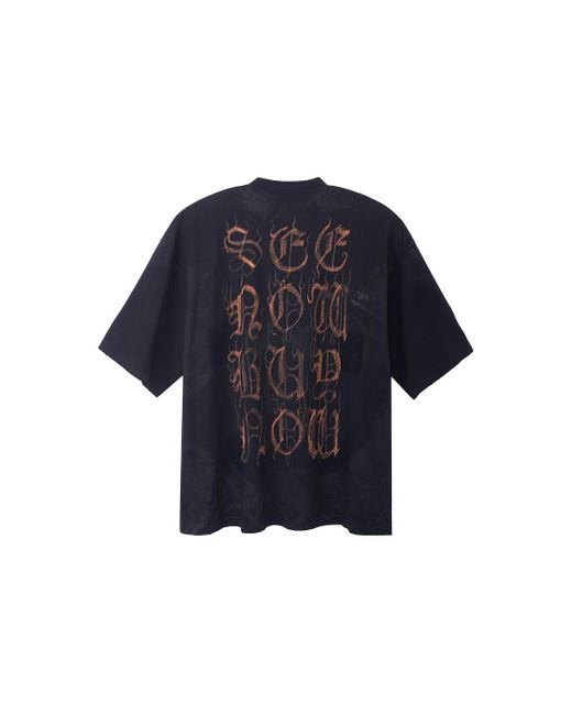 Balenciaga Blue Heavy Metal T-Shirt Large Fit Faded'