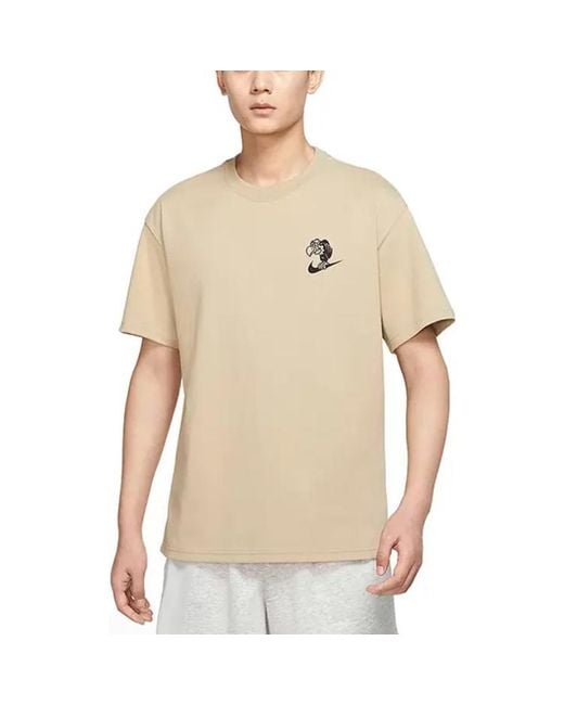 Nike Natural Cartoon Pattern Printing Casual Round Neck Short Sleeve T-Shirt for men