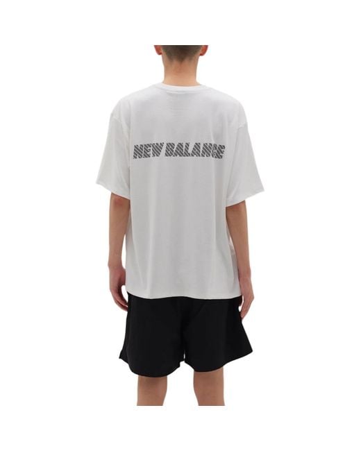 New Balance White Met24 Reflection Nb Logo T-Shirt for men